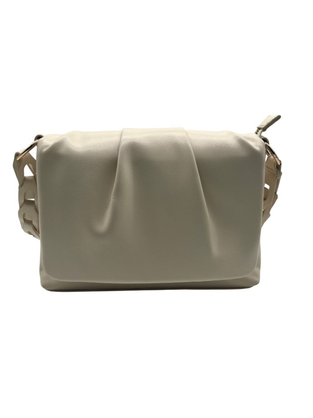 MMs Brands White Faux Leather Crossbody
